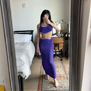 Purple Crochet Beach Cover Up